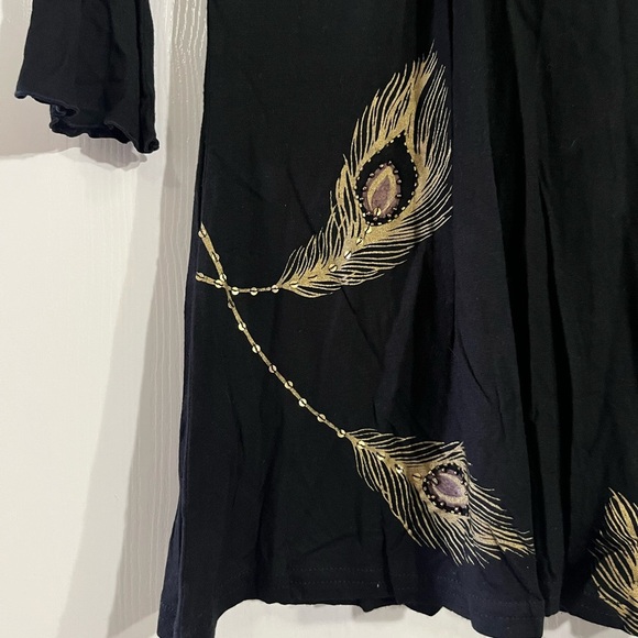 Krista Lee - Black Mini Dress with Floral Accents - Picture 4 of 7